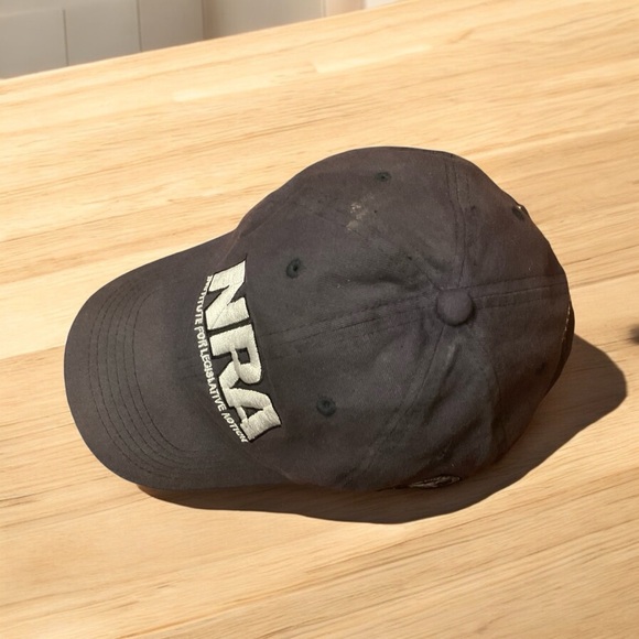 NRA Front Back & Side Logo Embroidered Adjustable Velcro Strap Cap! - Picture 6 of 9